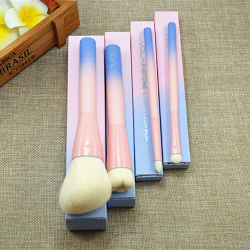 Горячая продажа 4 шт косметические кисти градиентный цвет розовый порошок основа