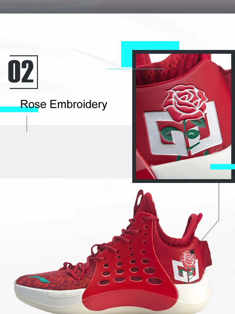 Li-Ning/мужские кроссовки SONIC VII V2 ROSE CITY, профессиональные баскетбольные кроссовки CJ McCollum, светильник с подкладкой из пены, спортивные кроссовки ABAP077 XYL272