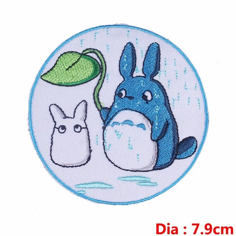 Green Pulaqi Tonari No Totoro нашивки на руку значок декор для сумки одежда джинсы Пришивные железные наклейки Шляпа кошка животное патч DIY H - Цвет: Green
