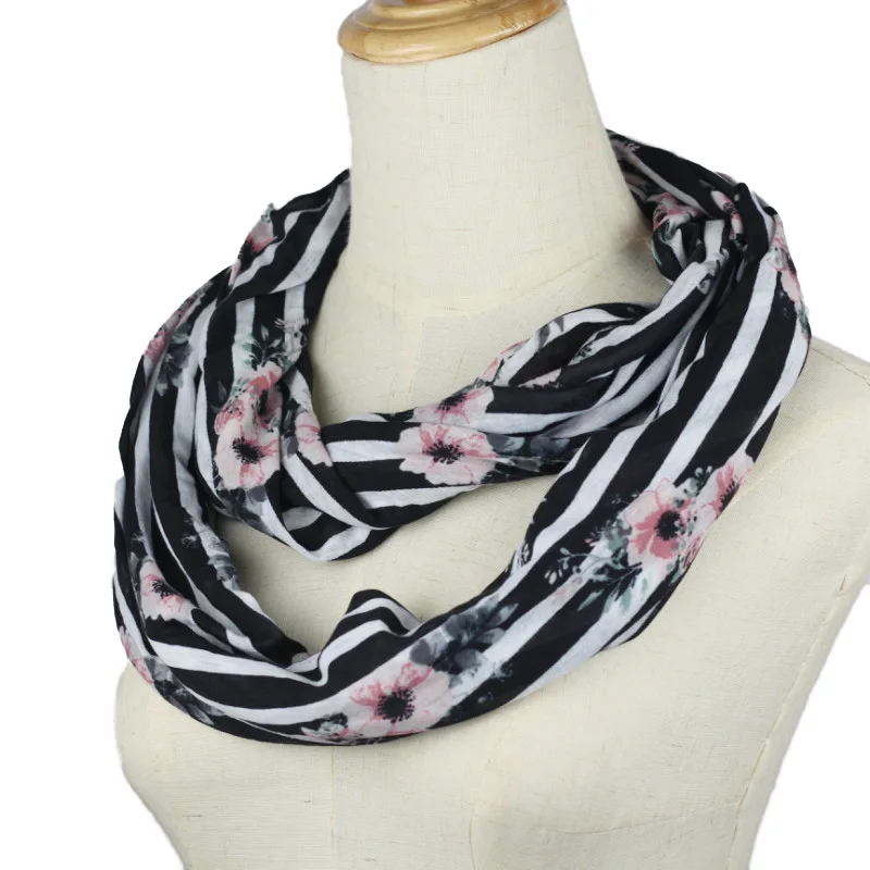 Кольцо с цветами шарф Женская мода весна осень цветок Печатный снуд кольцо шарфы