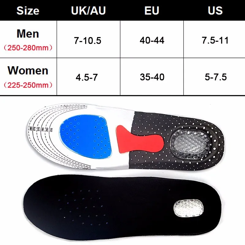 Силиконовые гелевые стельки уход за ногами ортопедические для бега походов