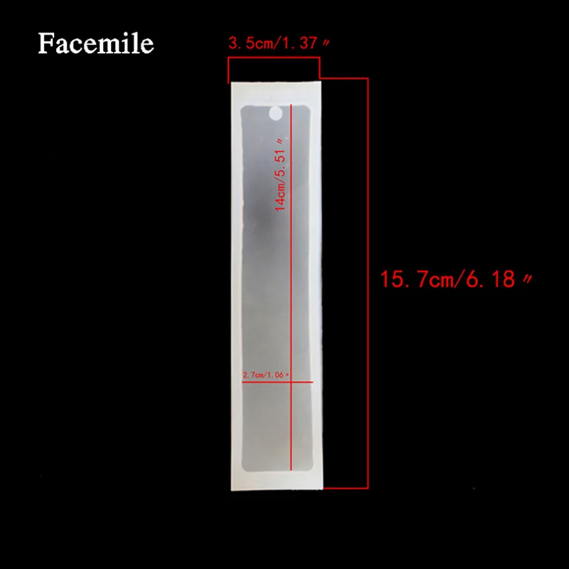 1PCS Craft DIY Transparent UV Resin Liquid Silicone Mold Rectangle Bookmarks Molds For Pendant Charms Making Jewelry | Украшения и