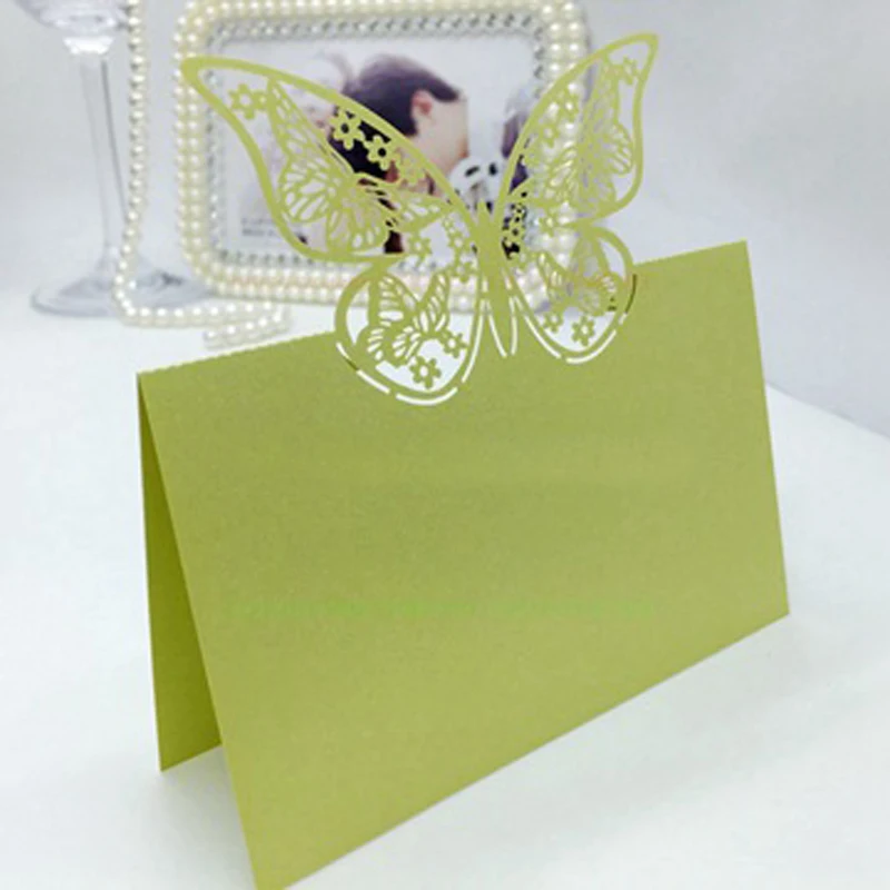 10 цветов 50 шт. Карточки С Рисунком бабочки|card birthday|wedding card messagewedding message |