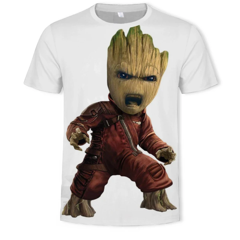 2019 Galaxy Guard Groot Мужская 3D футболка Летняя Повседневный Топ с круглым