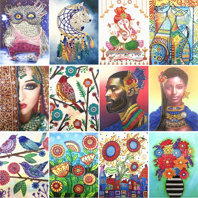 Алмазная вышивка животные цветок персонаж специальная форма алмазная игла