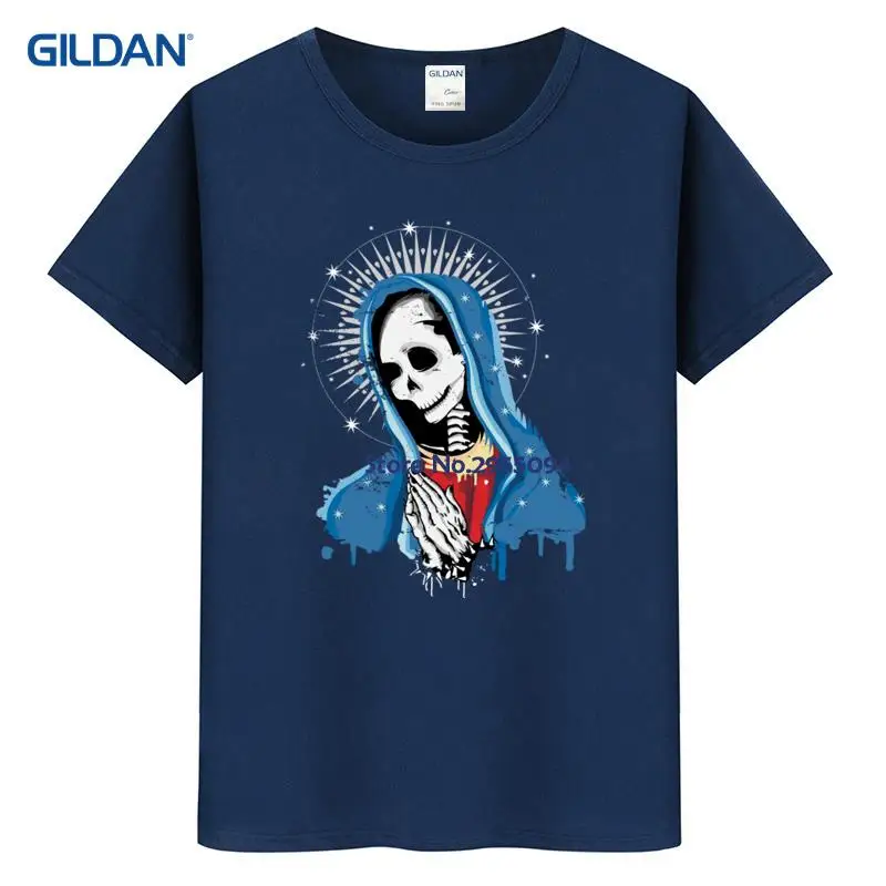 Графический Сделать Футболка смешно дешевые футболки Девы Марии Dia de los muertos