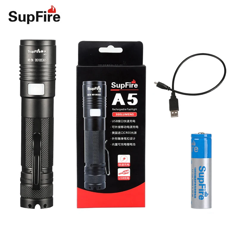 Supfire светодиодный мини фонарик A5 SST40 18650 2000 лм USB для велосипеда Zaklamp Linterna Buceo