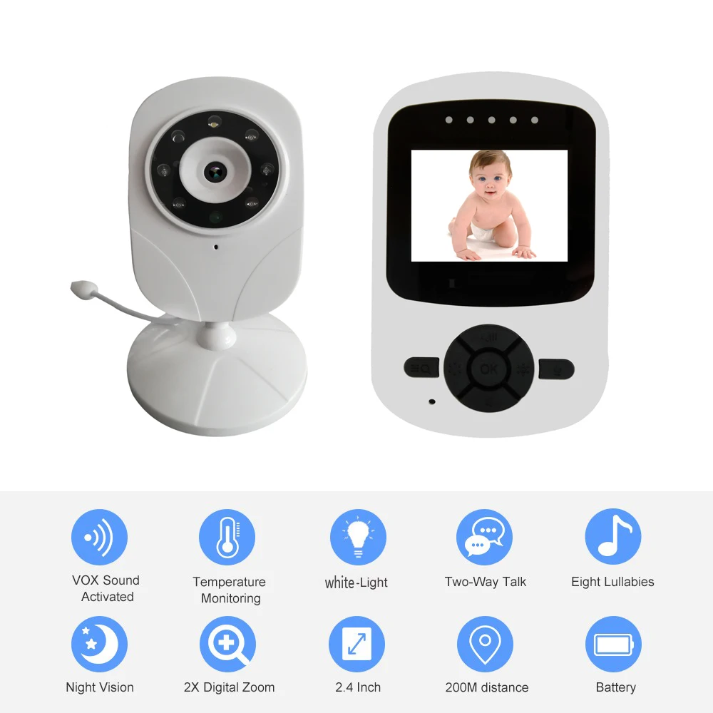 2 4G Беспроводная камера 2X Zoom Детский Монитор ночное видение двухстороннее аудио 4