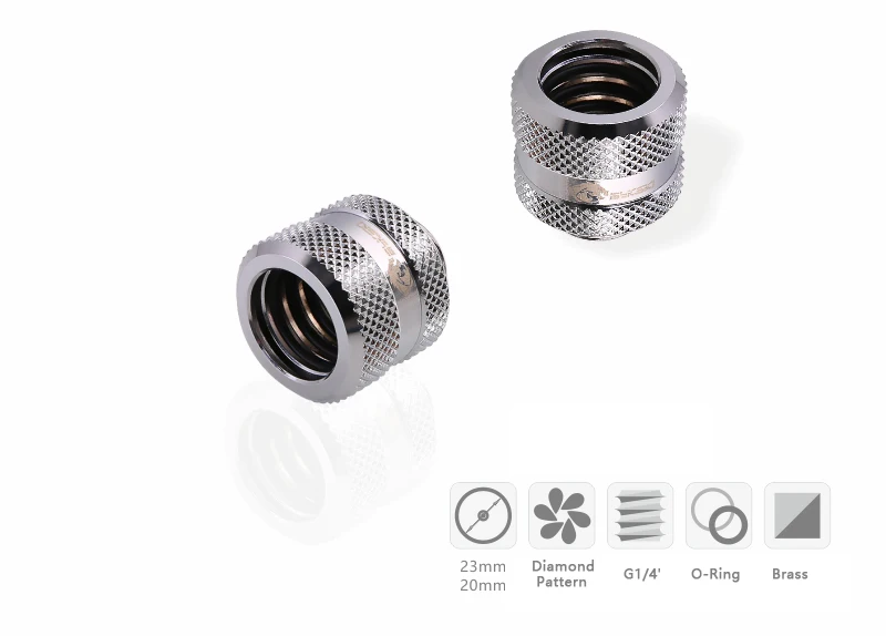 BYKSKI фитинг для жесткой трубки OD14mm ручной компрессионный медный фитинг G1/4 'использовать для PMMA/PETG жесткости трубки