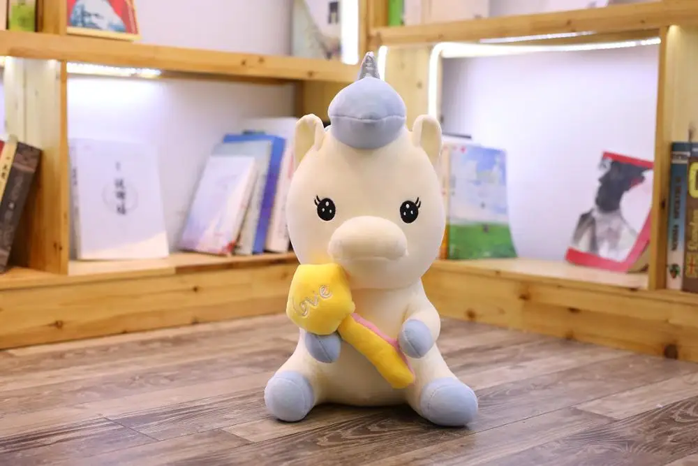 

1 шт. 25-55cm2019 новый милый Единорог плюшевая игрушка Детские игрушки, чтобы отправить сердца Игрушки для девочек домашний декор бара, чтобы отп...
