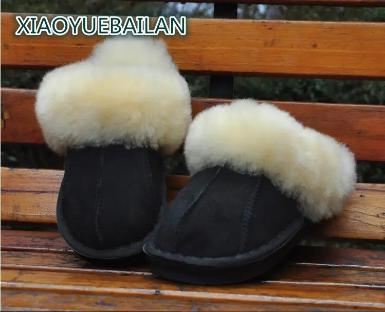 Пара мужских и женских шерстяных тапочек домашняя теплая шерстяная обувь