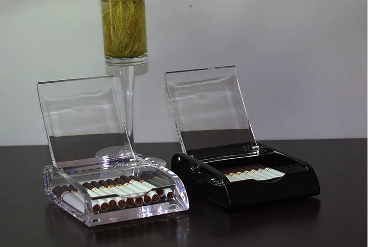 Креативный акриловый прозрачный Кристальный флип-портсигар DIY 20 палочек из хлопка банка для ватных дисков пылезащитный Многофункциональный тонкий дымчатый чехол