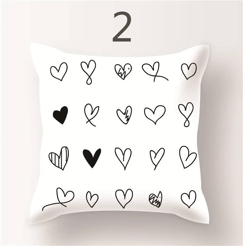 Наволочка для подушки с геометрическим рисунком из хлопка в клетку черно-белого цвета для домашнего использования. Новый дизайн от Dawegama.