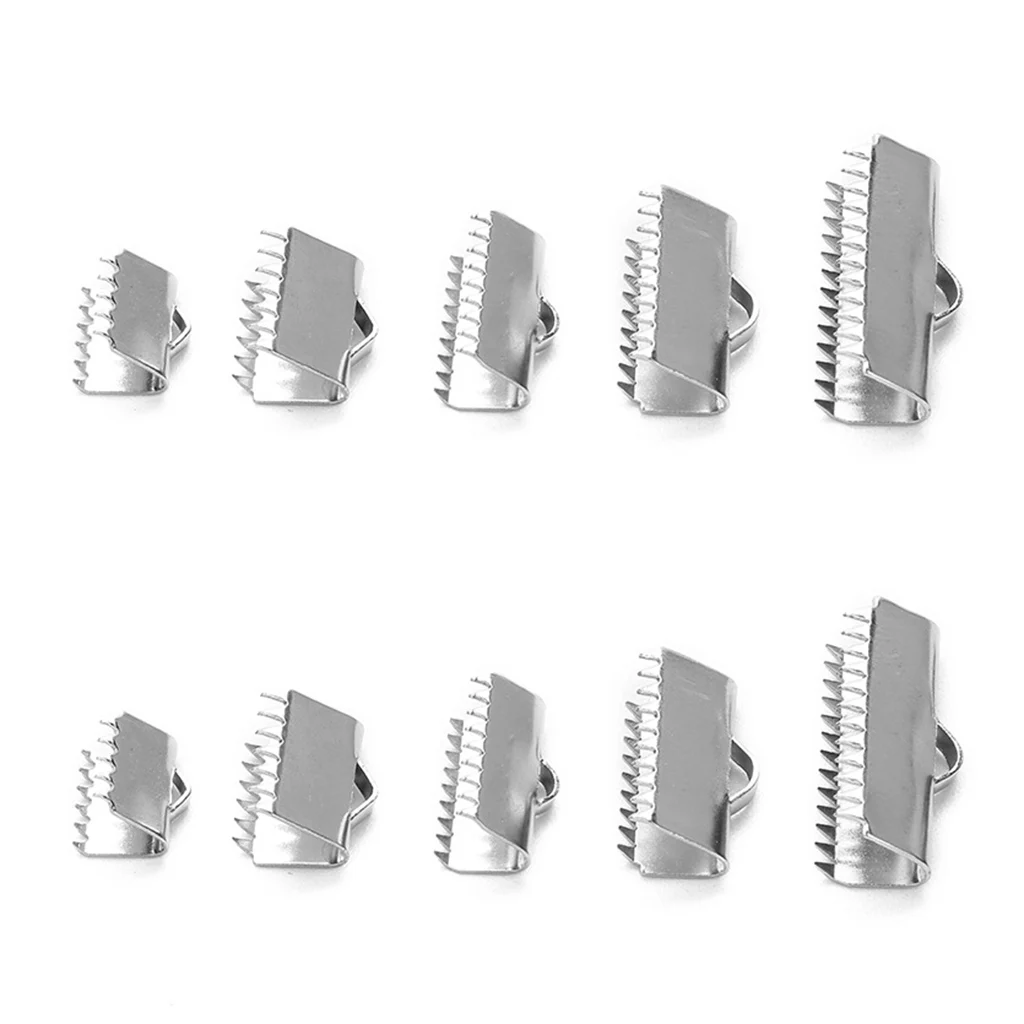 20Pcs Iron Ribbon Ends Bracelet Crimp Clamp End Findings Cord Fasteners Clasp Leather Jewelry Making | Украшения и аксессуары