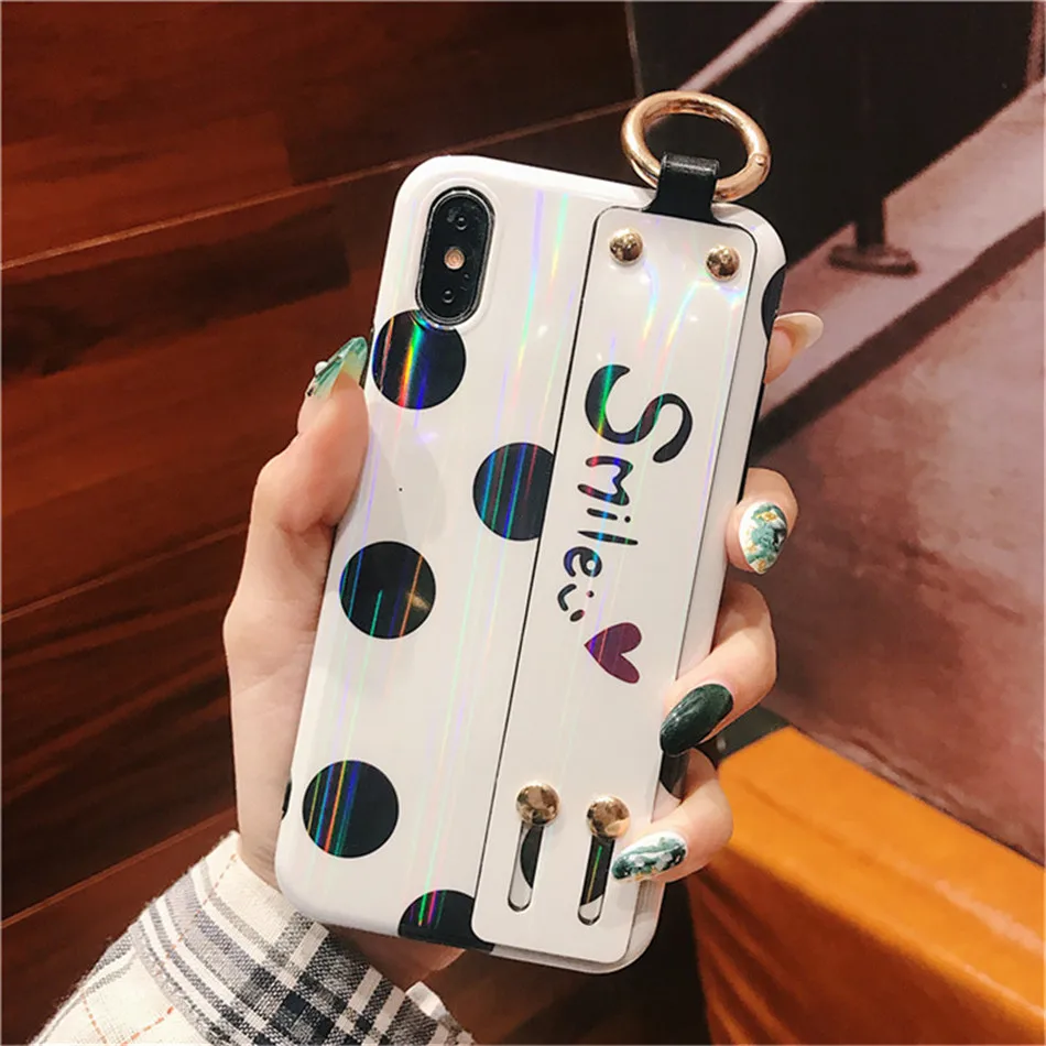 Роскошный Глянцевый браслет мягкий чехол Чехлы для телефона iPhone 6 S 7 8 Plus X XR XS Max