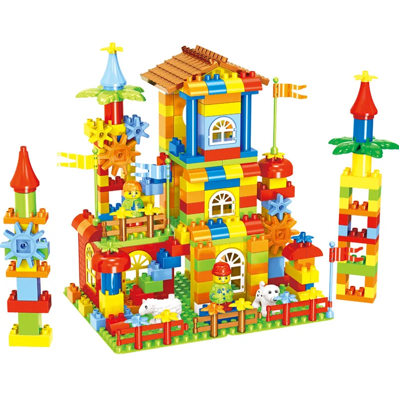 Big Building Blocks ABS Children Educational DIY Amusement Park Assemble Bricks Model Toys Compatible with Legoed Duplo | Игрушки и