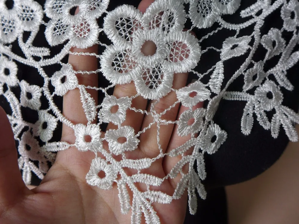 Бесплатная доставка 2 шт./лот 47*12 см Нежный черный/белый цветок кружева декольте