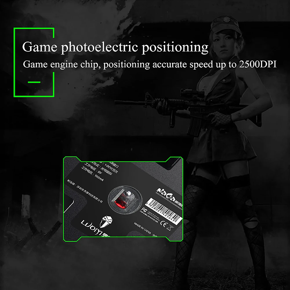 FELYBY G20 4000 Точек на дюйм 7 кнопок USB Проводная механической Мышь эргономичный