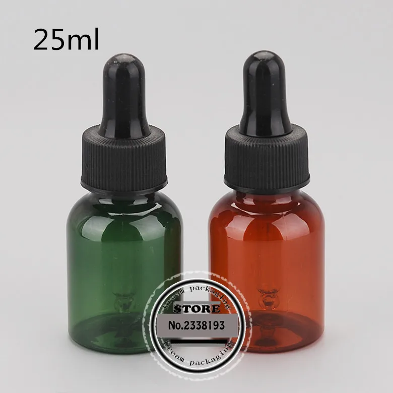 

50PCS / lot 25mL plastic oil bottles , PET perfume bottle dropper , empty cosmetic containers