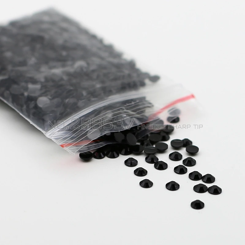 2017 остроносые пальцы 1000 шт новые черные 14 сторонние смолы 2 мм круглые модные