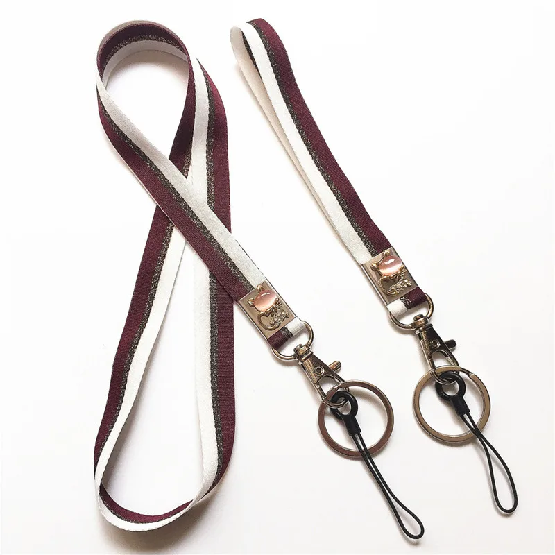 Длинный ремешок и на запястье для мобильного телефона брелока bling fox lanyard |