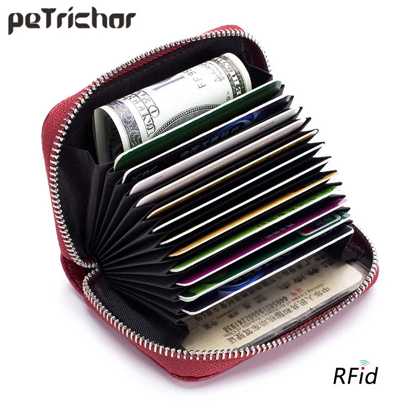 Женский кошелек из натуральной кожи Rfid брендовый дизайнерский с отделением для