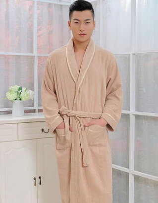 Махровая ночная рубашка из 100% хлопка пижама-кимоно халат банный Халат | Мужская