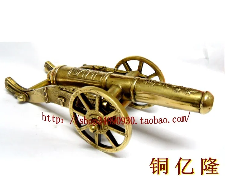 Резьба произведение искусства латунная пушка длиной 20 см медная маленькая