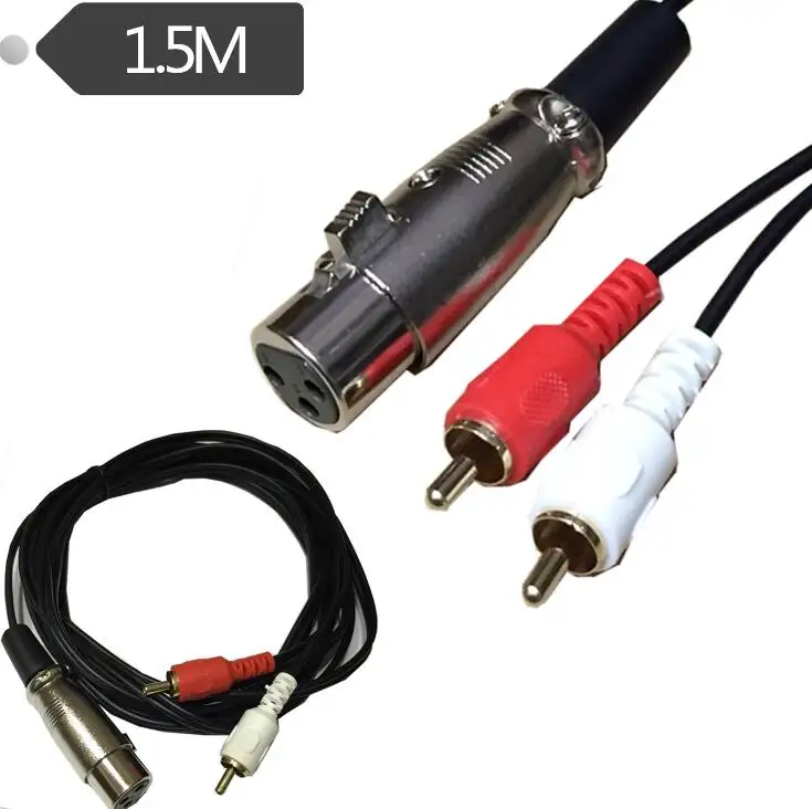 Красный белый 2 RCA штекер к XLR разъем стерео аудио динамик amp Y кабель 1 5 м |