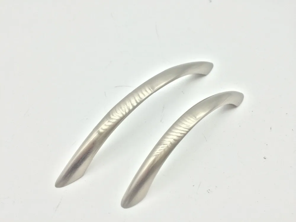 Современная простая Скрытая дверная ручка из сатина и никеля для кухонного шкафа