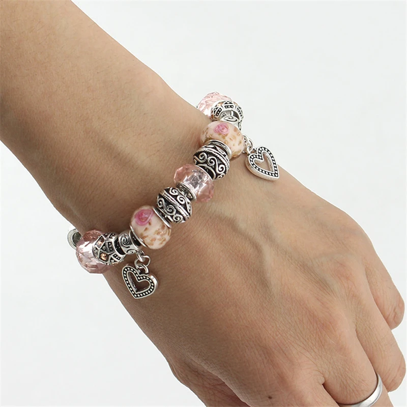 Новинка 2019 модные подвески в виде сердца бежевые хрустальные/стеклянные бусины