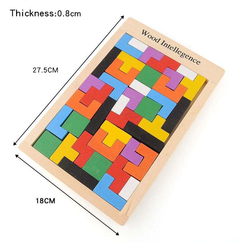 Красочная деревянная головоломка logwood Tangram игрушки игра тетрис дошкольное