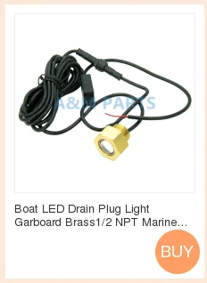 Синий светодиодный ЛОДКА дренажный прожектор Garboard Brass1/2 NPT морской Подводный фонарь 7 Вт