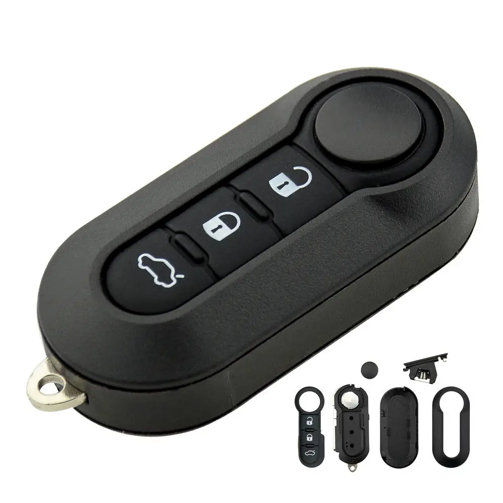 3 buttons OkeyTech, 3 кнопки, откидной складной Автомобильный ключ, оболочка для Fiat 500 Punto Ducato Stilo, Panda, пульт дистанционного управления, авто ключ, чехол, крышка, Fob SIP22 - Цвет: 3 buttons