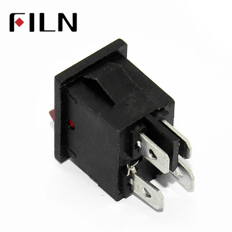 FILN KCD1 кулисный переключатель 10A 250V 4 фута ВКЛ-ВЫКЛ мини выключатели питания со