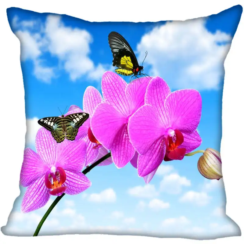 Pillowcase 3 Изготовленный На Заказ Цвет цветок орхидеи квадратная Подушка Чехол на заказ на молнии Наволочка Чехол 40x40,45x45 см(одна сторона - Цвет: Pillowcase 3
