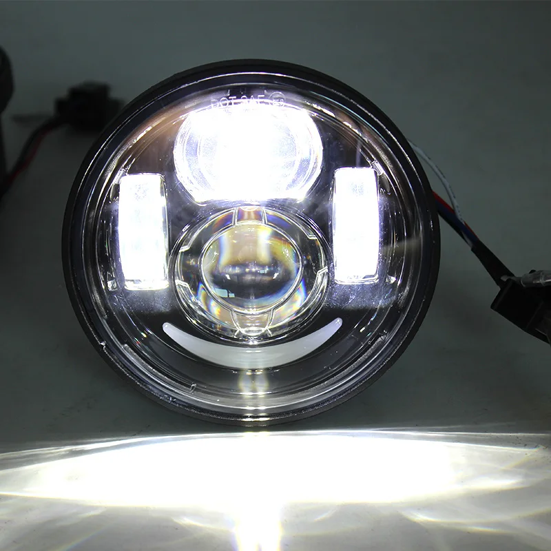 Новые 4 65 дюймовые мотоциклетные двойные светодиодные фары с DRL halo для Fat Bob FXDF