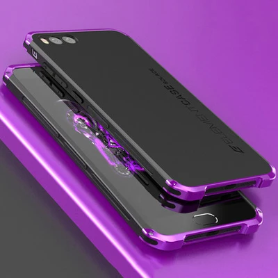 Чехлы для xaio mi Note 3 Чехол Capa с жесткой задней панелью металлический бампер Бизнес крышка чехол для телефона 5,5 ''для mi Note3 металлический защитный чехол для телефона - Цвет: black and purple