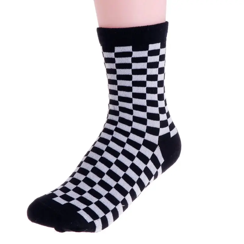 

Fashion Trends Unisex Socks Checkerboard Geometric Checkered Men Women Cotton Socks