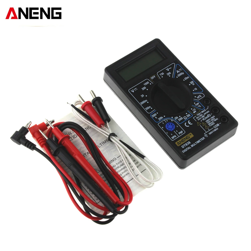 Aneng DT838 ЖК дисплей Цифровой мультиметр контрольно измерительная аппаратура