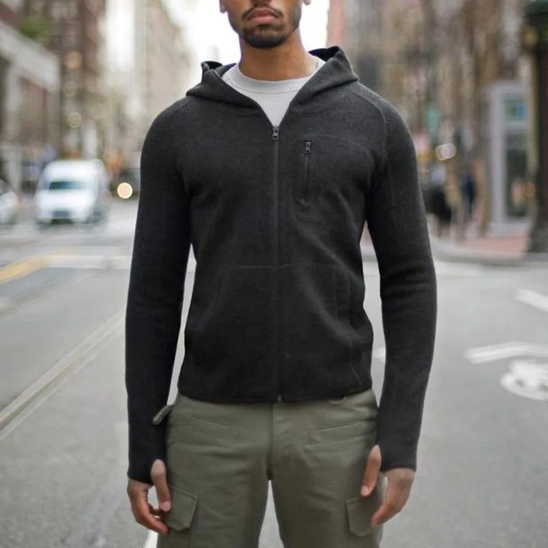 Мужские теплые армейские тактические военные шерстяные худи свитер кардиган