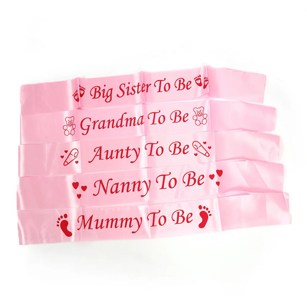 2pc Baby Shower Party Satin Ribbon Sash Mummy To Be Grandma Shoulder Strap DIY Event Decoration|Украшения своими руками для