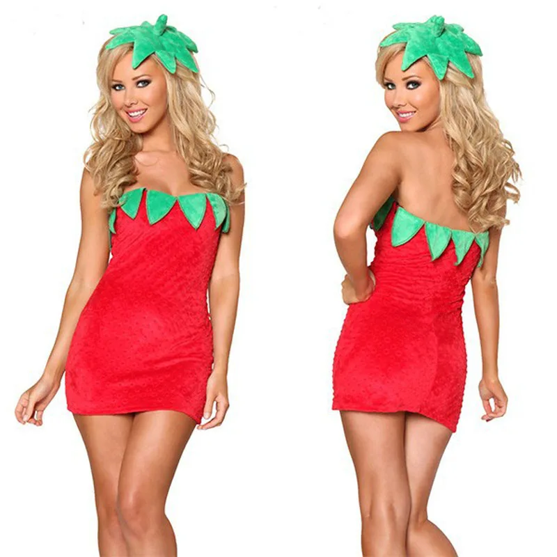 Костюм для косплея с изображением клубники и фруктов|cosplay sexy costumes|halloween sexyclothing girl |
