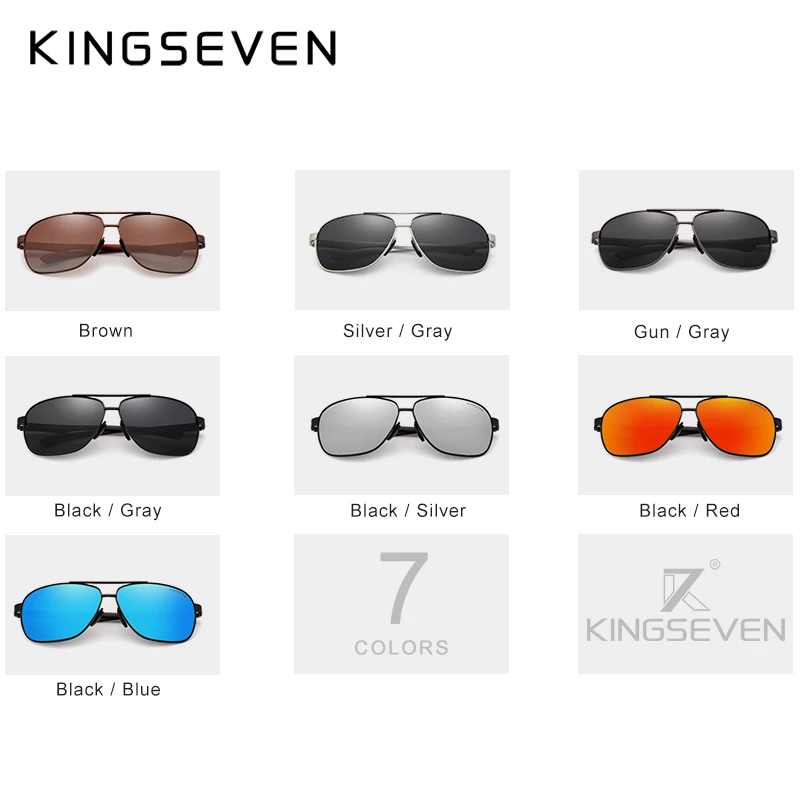 Мужские солнцезащ. Очки в Винтаж. Оправе KINGSEVEN черно серые солнцезащитные очки