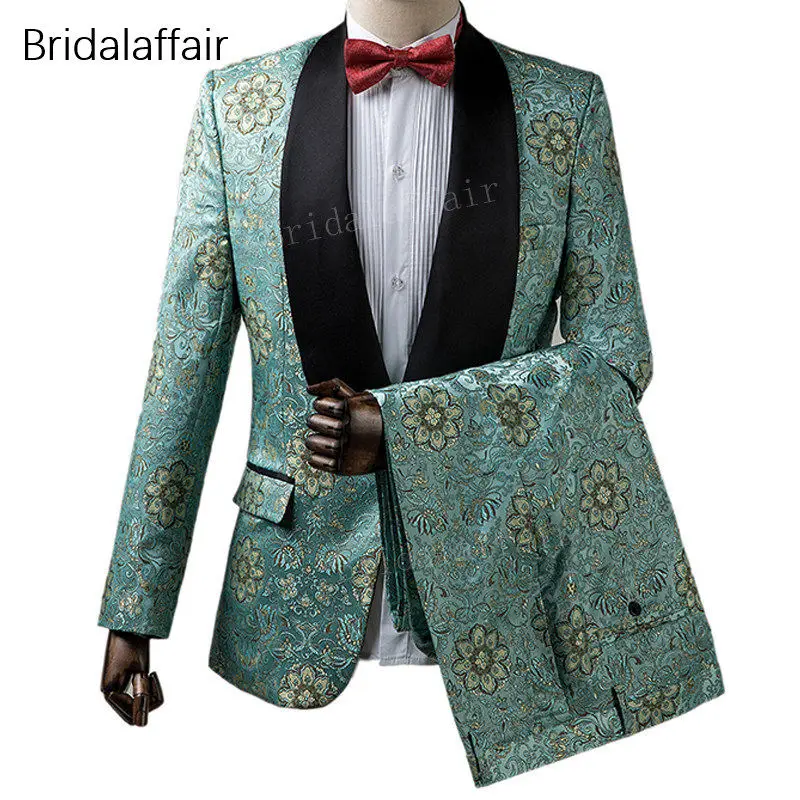 Великолепные индивидуальные смокинги для жениха мужской костюм с зеленым