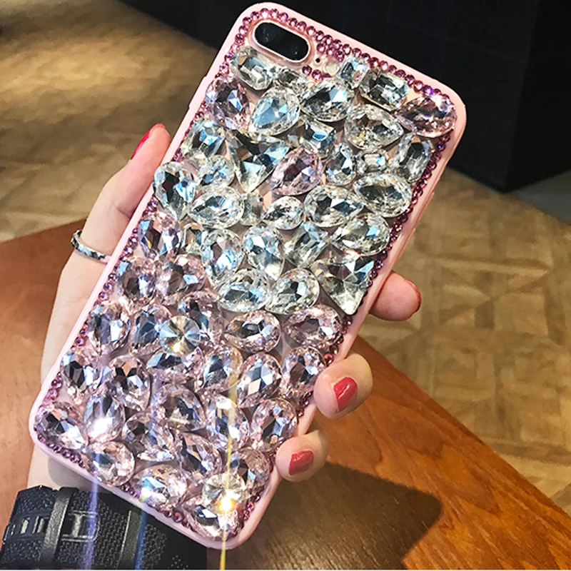 Для iPhone XS Max большой драгоценный камень блестящий Полный Бриллиант чехол для 6s 7 8