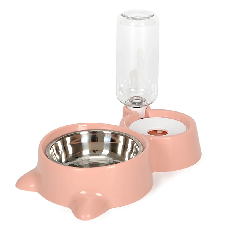 Pink Автоматический Питатель для домашних животных диспенсер для воды для кошек и собак поилка кормушка для собак блюдо товары для домашних животных силиконовые миски товары для кошек для домашних животных - Цвет: Pink
