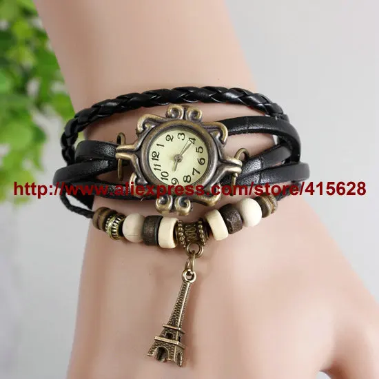 Женские винтажные наручные часы с подвеской в виде Эйфелевой башни бабочки