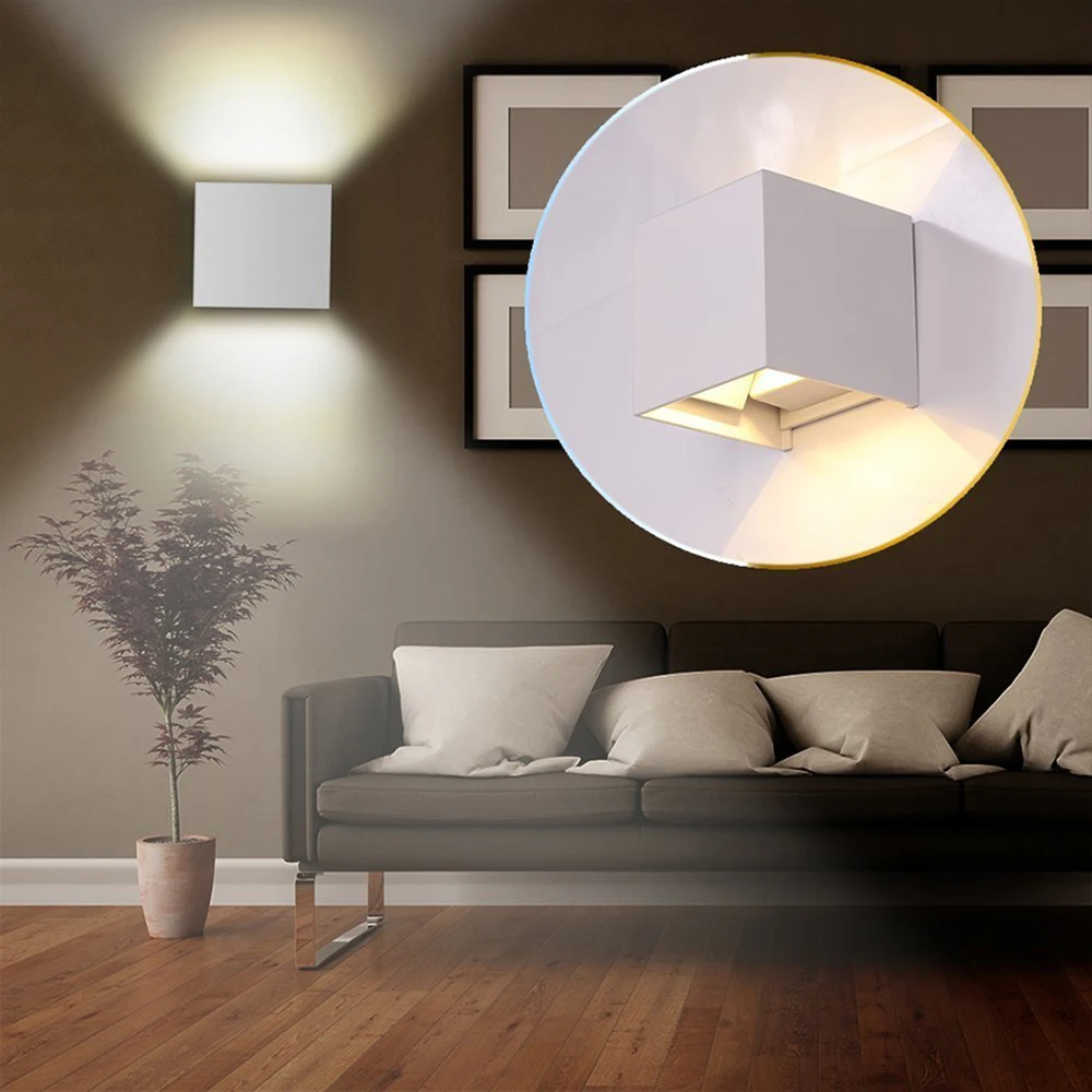 Квадратный круглый светодиодный светильник настенный водонепроницаемая лампа в