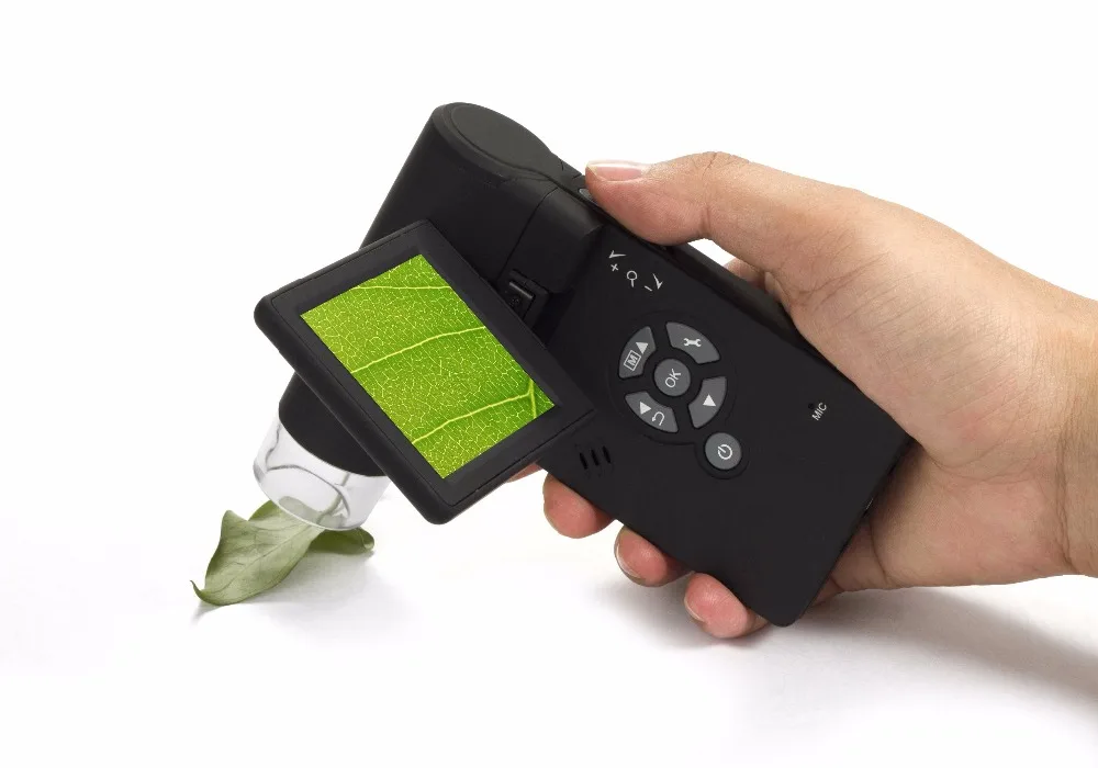 1200X профессиональный ручной Цифровые микроскопы 5.0MP 3 дюймов ЖК-дисплей Дисплей USB SD карты фото/видео измерения